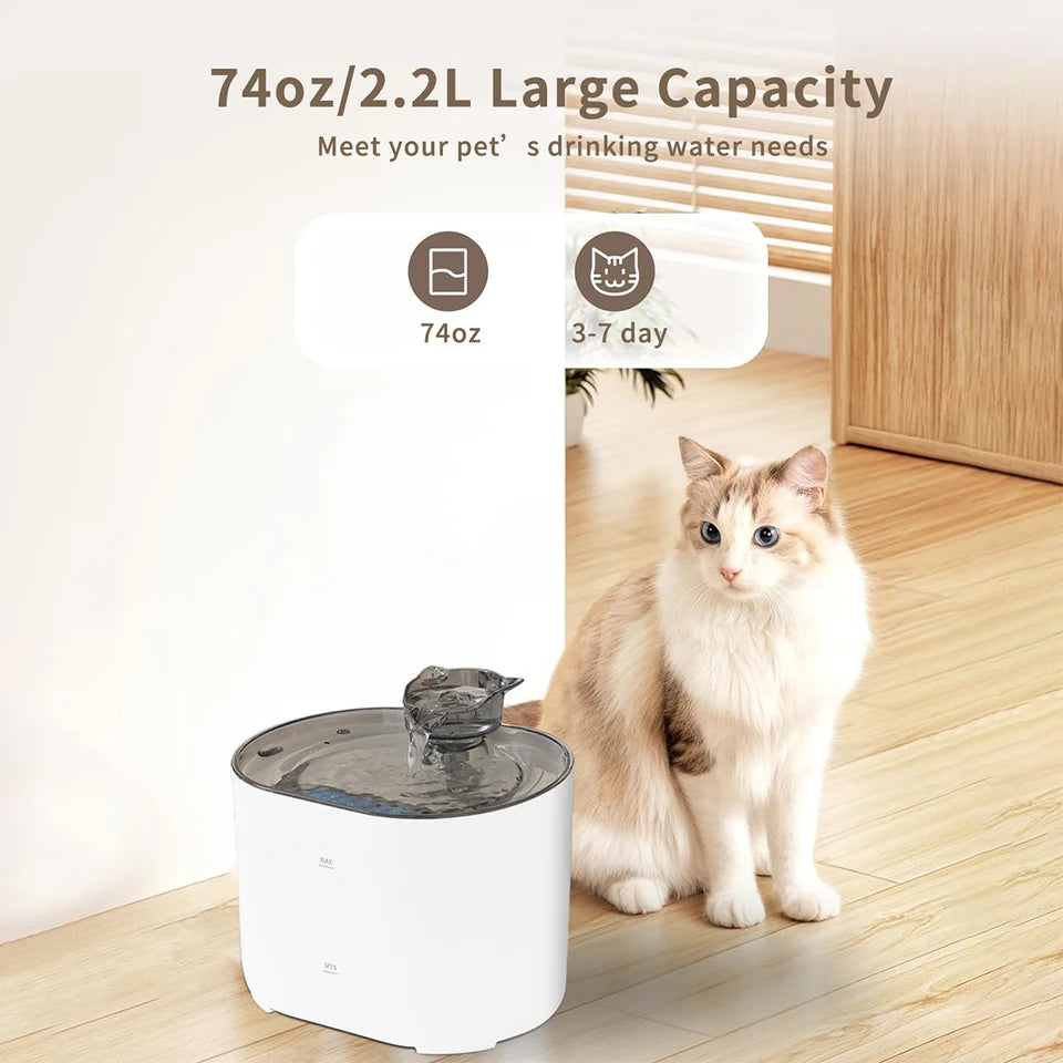 2.2L Ultra Quiet Cat Water Fountain Dispenser