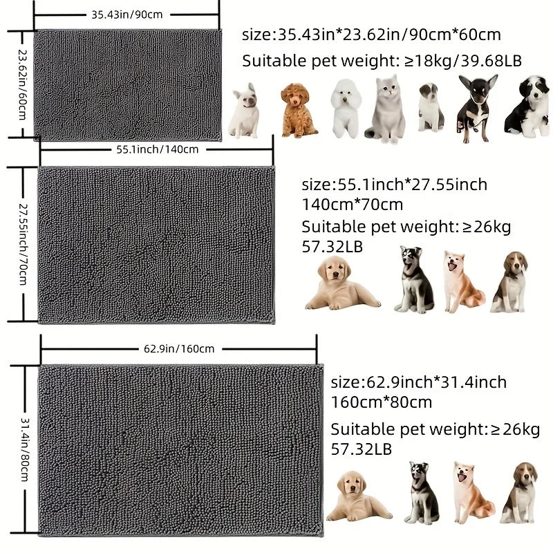 Absorbent Dog Door Mat for Muddy Paws